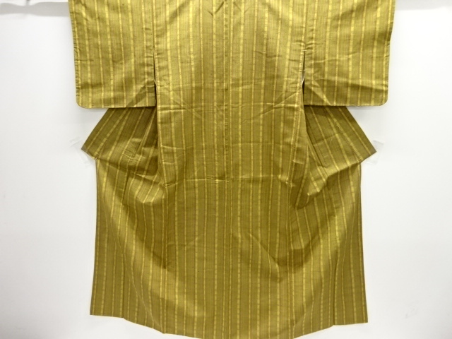 JAPANESE KIMONO / SILK / HAND WOVEN TSUMUGI / ABSTRACT STRIPE